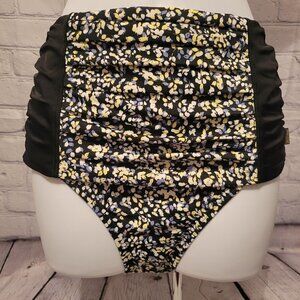 Calvin Klein Women's Floral Ruched High-Waisted Bikini Bottoms